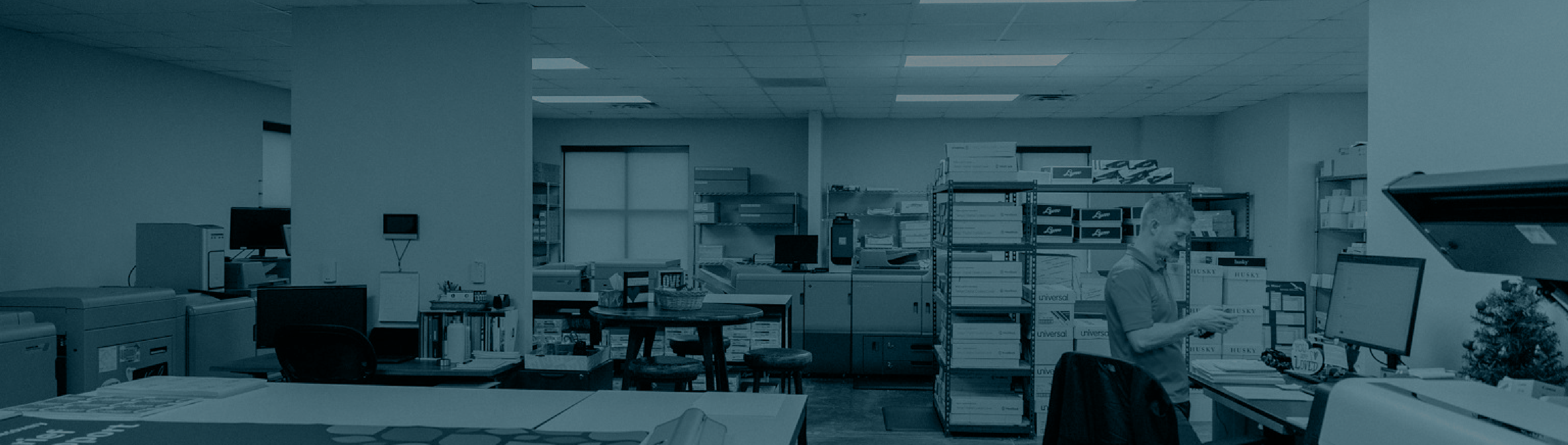 Print shop production floor